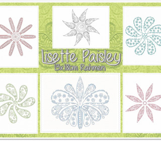 Stick Datei -Lisette Paisley Stickdatei - mittel (ab 13x18cm) Regenbogenbuntes